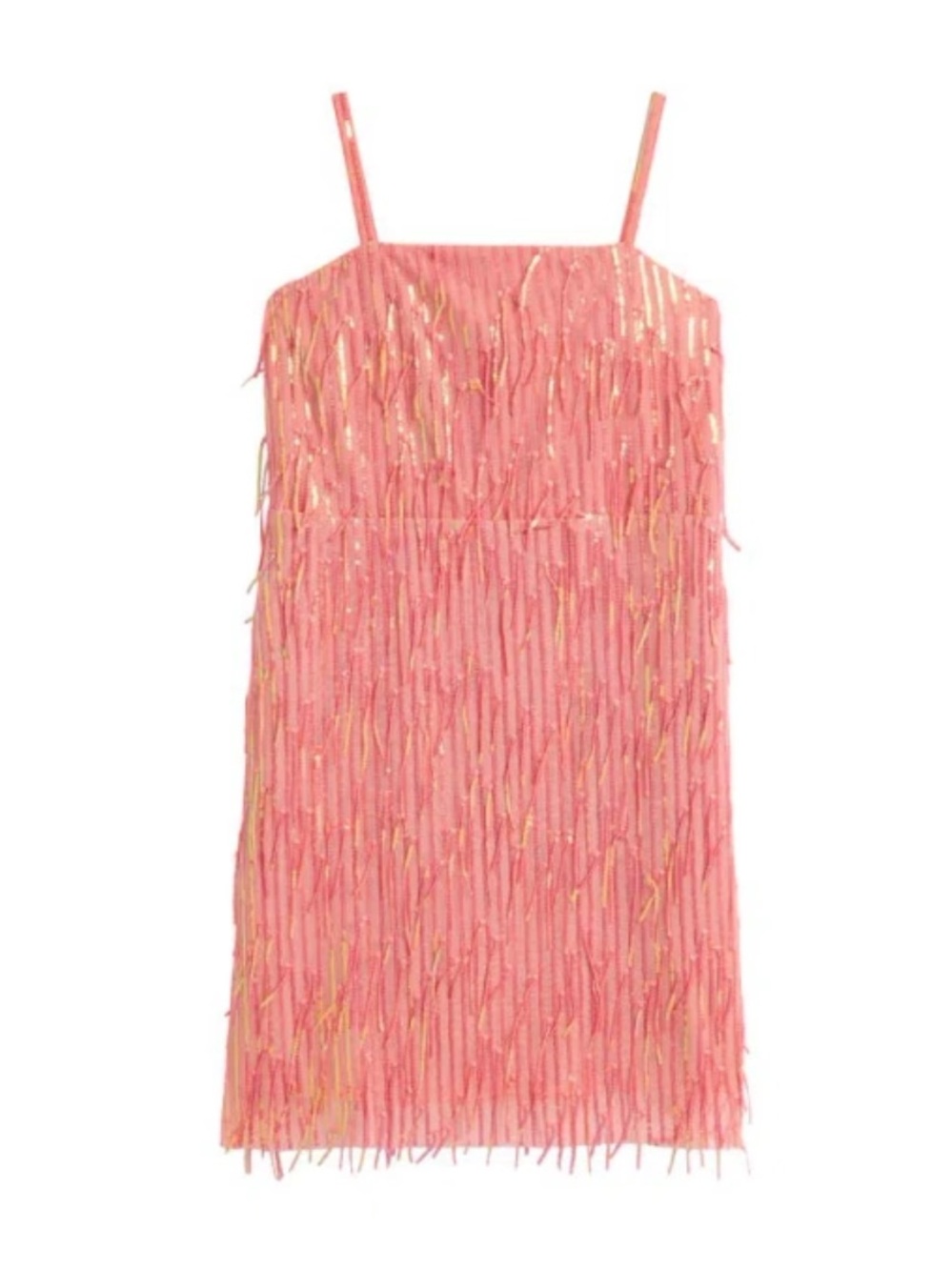 Nickie Lew Girls Pink Sequin Fringe Dress